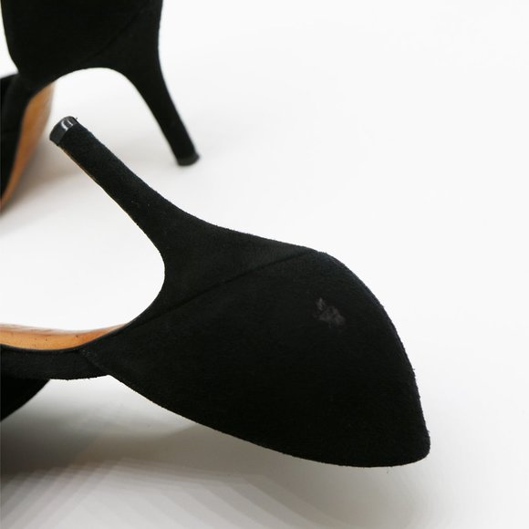 VINCE Suede Celeste D'Orsay Pumps in Black Size 8.5 Pointy Toe Slip On Heel $350 - Picture 14 of 16